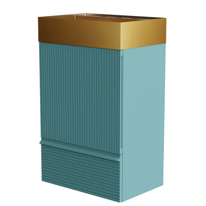 side view of 20-inch green bathroom vanity