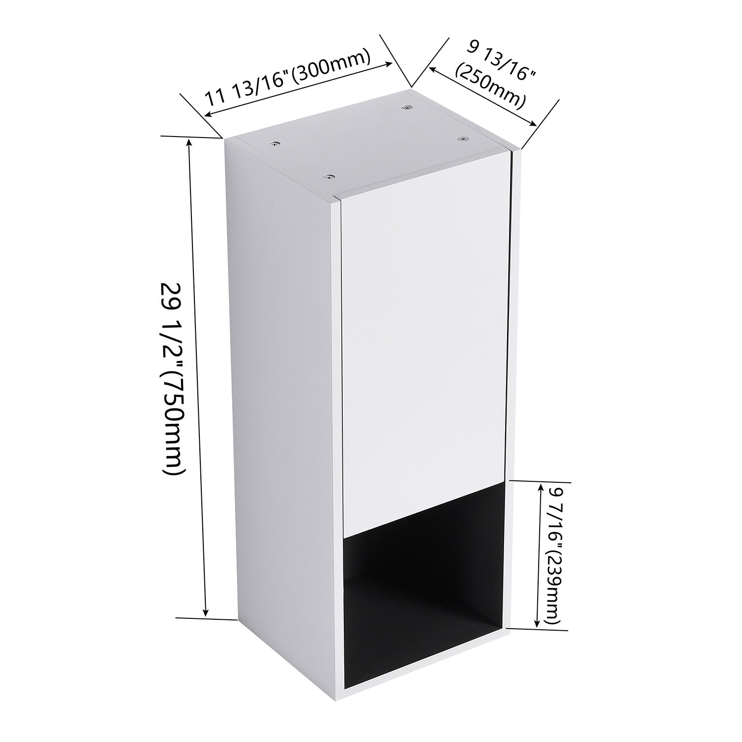 size of 12 inch White Bathroom Wall Cabinet