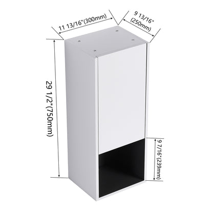 size of 12 inch White Bathroom Wall Cabinet