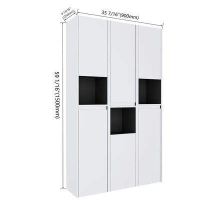 size of 36 inch White Bathroom Wall Cabinet with Six Doors and Three Open Shelves