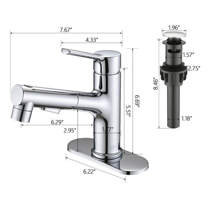 size of Chrome Bathroom Faucet and drain