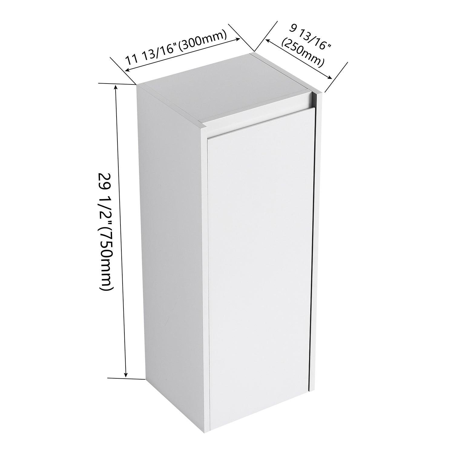 size of the 12 inch white bathroom wall cabinet