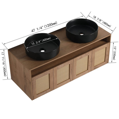 size of the 48 inch Double Basin Floating Vanity