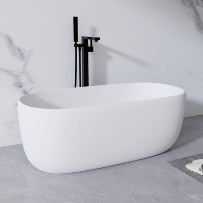 slip resistant freestanding soaking tub in white finish