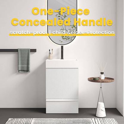 small bathroom storage vanity cabinet organized layout handleless door drawer