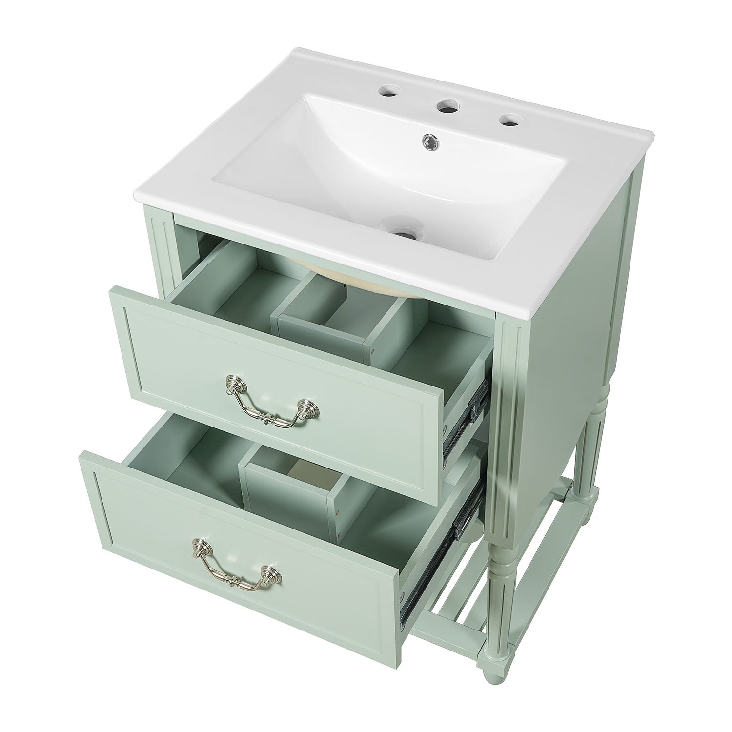 small space bathroom vanity with organized storage compartments