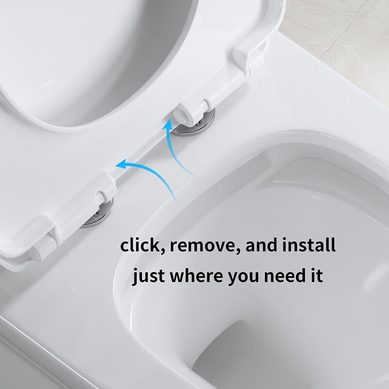 Modern Small One-Piece Floor Mount Toilet 1.1/1.6 GPF Dual Flush and Soft Close Seat