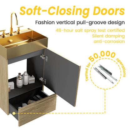 soft close bathroom vanity door motion detail showing hinge system operation