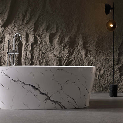 solid surface freestanding bathtub with seamless design
