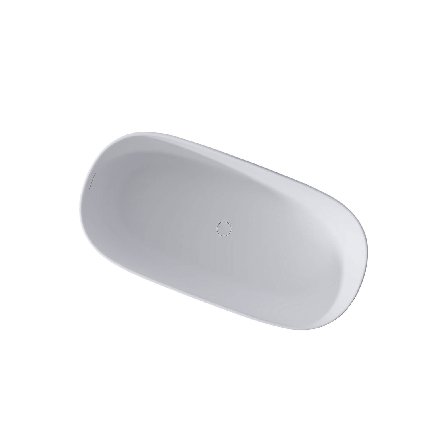 solid surface freestanding tub with pop up center drain