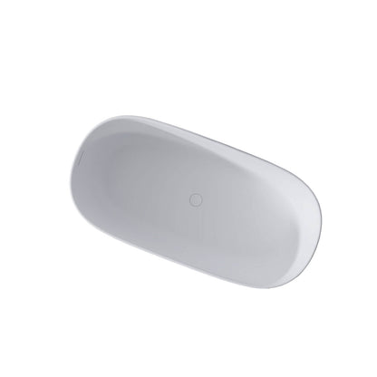 solid surface freestanding tub with pop up center drain