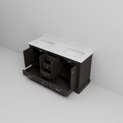 solid wood bathroom vanity in espresso with soft close drawers