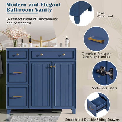 solid wood bathroom cabinet vanity for organized storage space