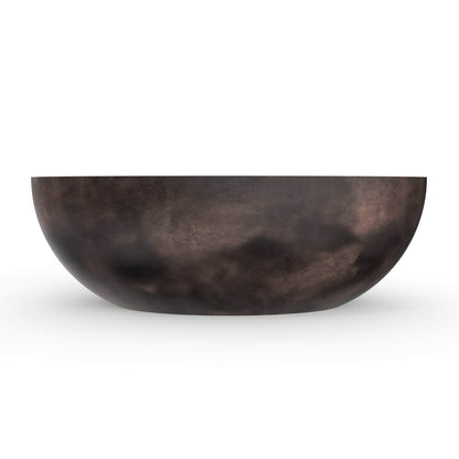 spa inspired solid surface soaking tub in walnut finish