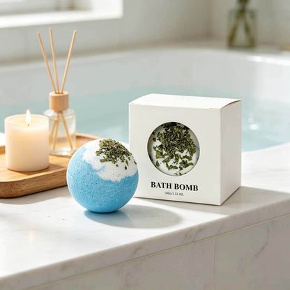Ocean Scented Bath Bombs USA, Spa Bath Bombs for Relaxation (Set of 4)