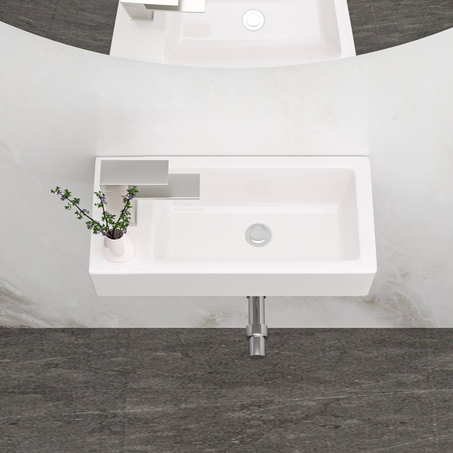 space saving wall mounted bathroom sink for small powder rooms