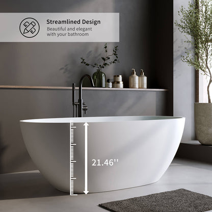 spacious 67 inch freestanding bath for full body soaking