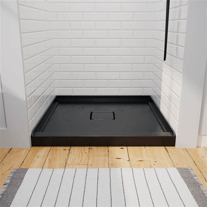 square black acrylic shower tray for alcove installation