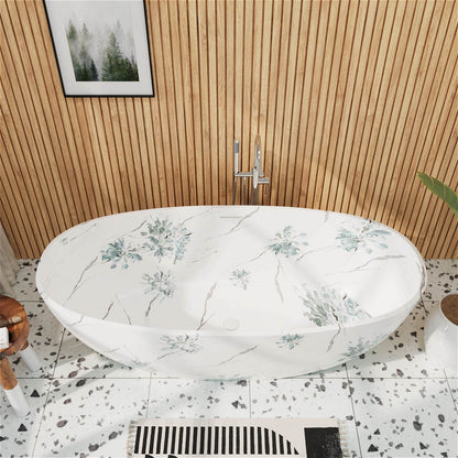stone inspired soaking tub with ergonomic double ends