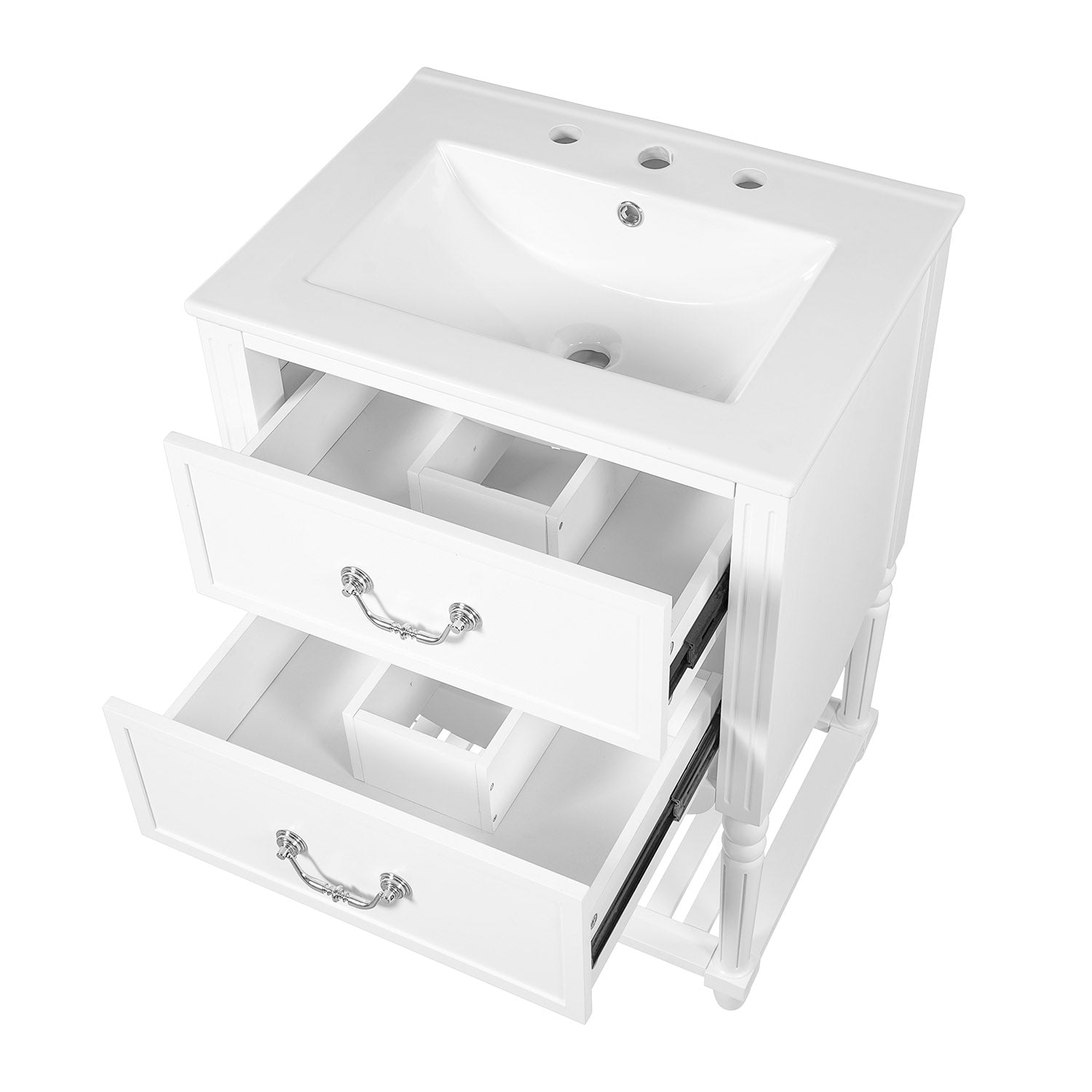 storage cabinet with U shaped drawers design