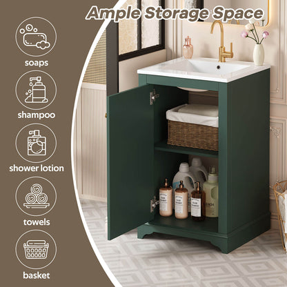 storage space display of 20 inch Freestanding Bathroom cabinet