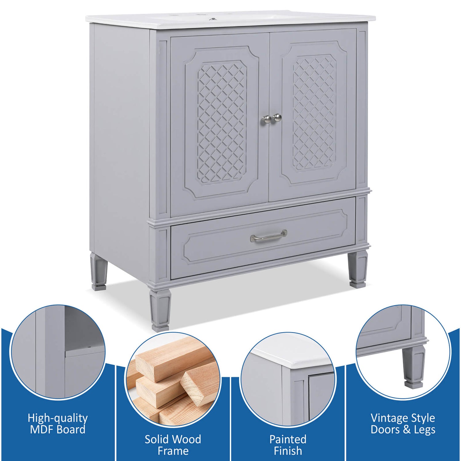 stylish gray bathroom cabinet for upscale remodeling projects