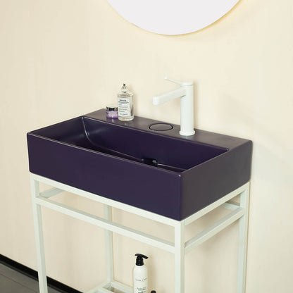 stylish purple vanity sink for compact bathrooms