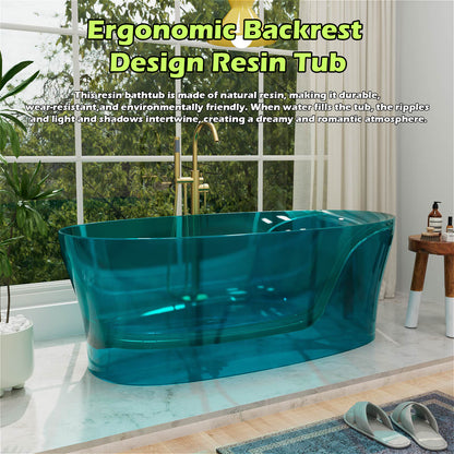 stylish teal freestanding resin tub with ergonomic comfort