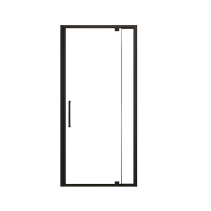 tempered glass pivot shower door with aluminum frame
