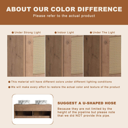 the color difference of 48 inch Floating Vanity