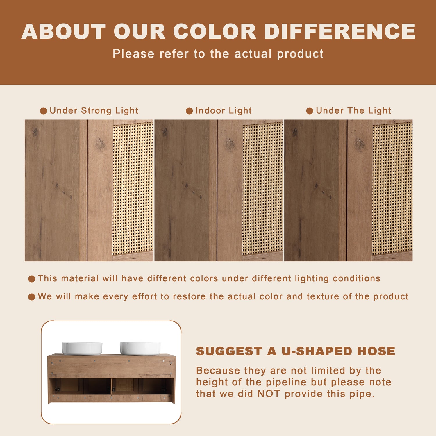 the color difference of Floating Vanity