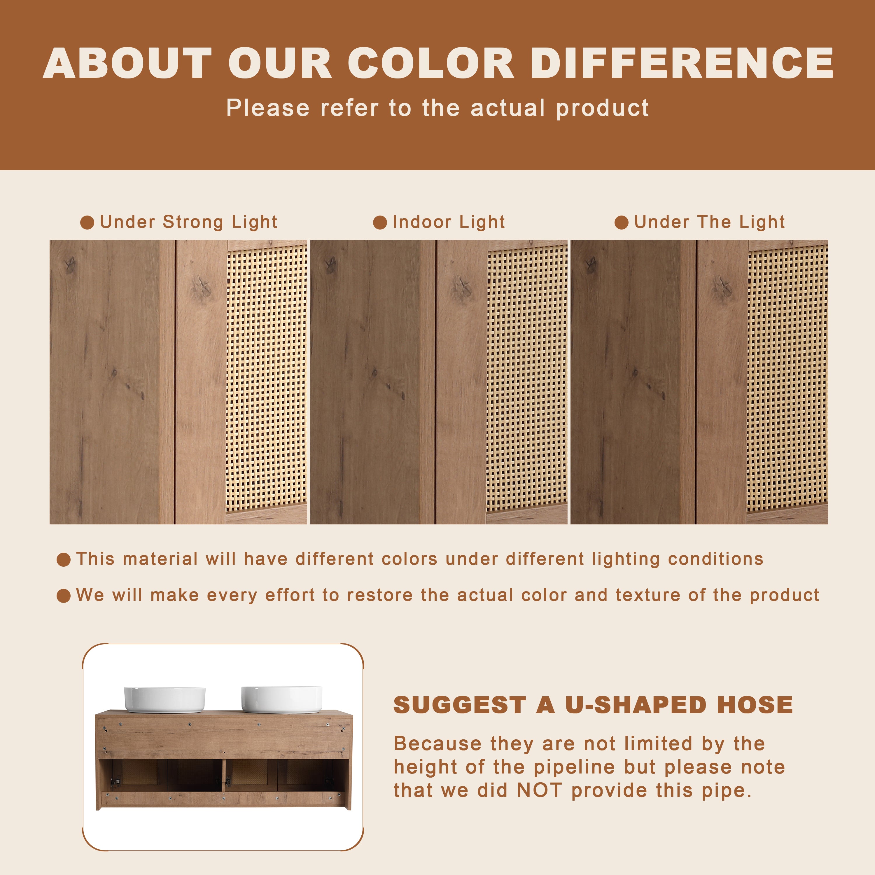 the color difference of Floating Vanity