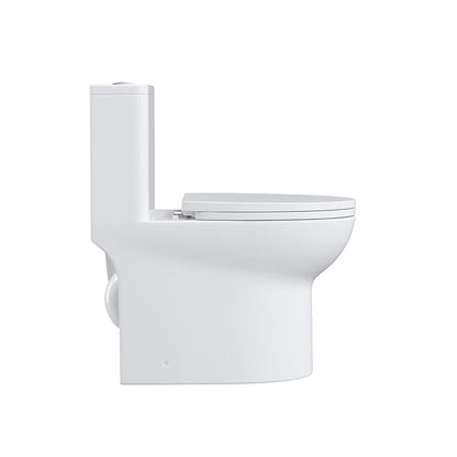 Modern Bathroom One-Piece Floor Mount Toilet 1.1/1.6 GPF Dual Flush High-Efficiency Flush