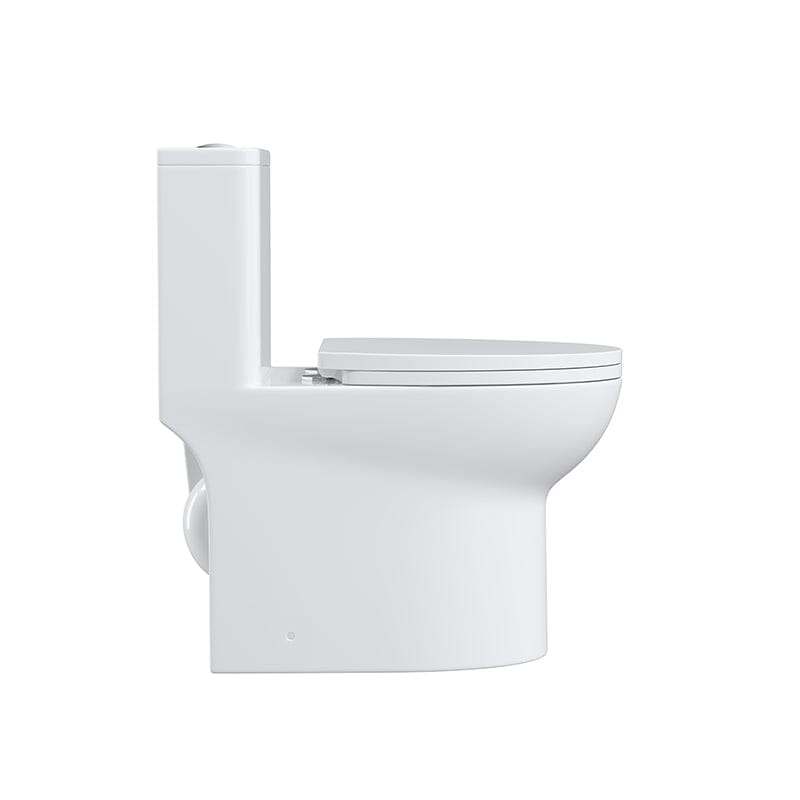 Modern Bathroom One-Piece Floor Mount Toilet 1.1/1.6 GPF Dual Flush High-Efficiency Flush