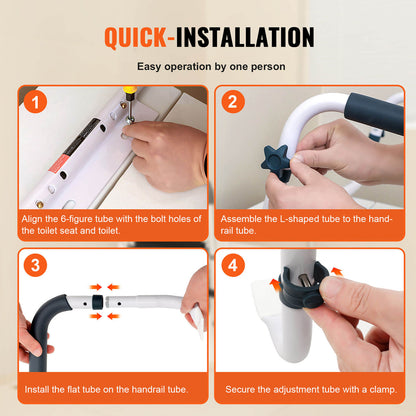 toilet safety frame with quick and easy bathroom installation design