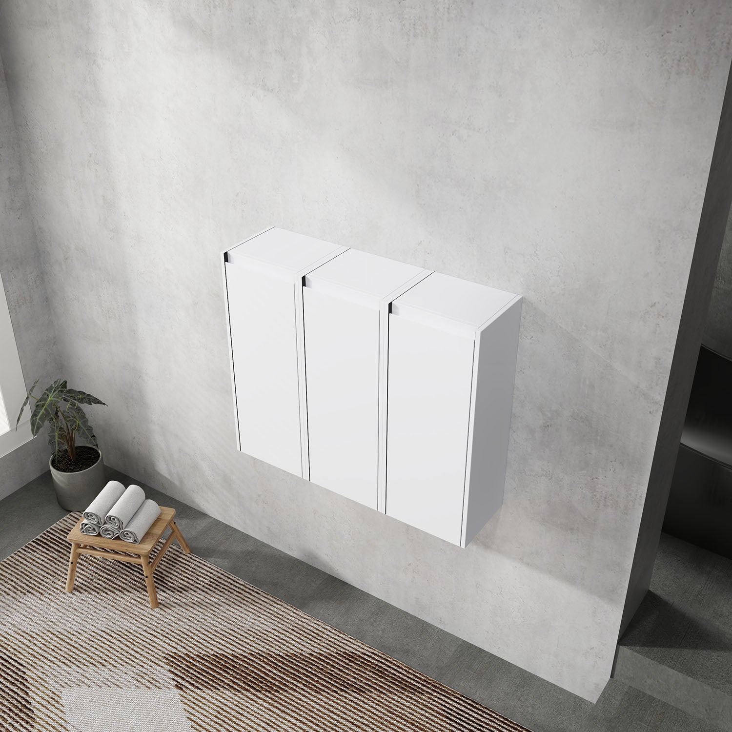 top view of 36 inch White Bathroom Wall Cabinet