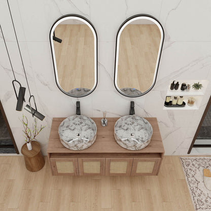 top  view of 48 inch Double Basin Floating Vanity