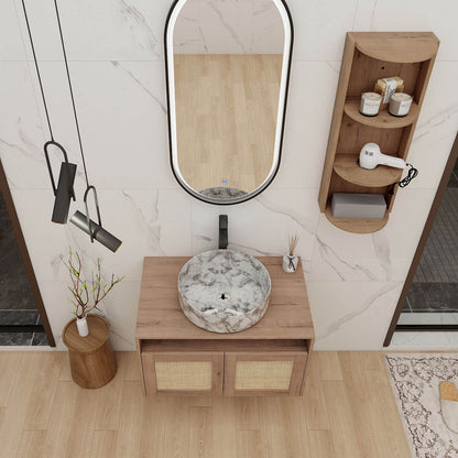 top view of Floating Vanity and Wall Storage Cabinet