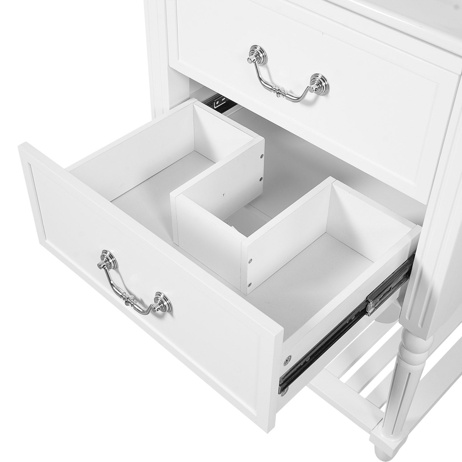 vanity cabinet with drawer storage for bathroom essentials