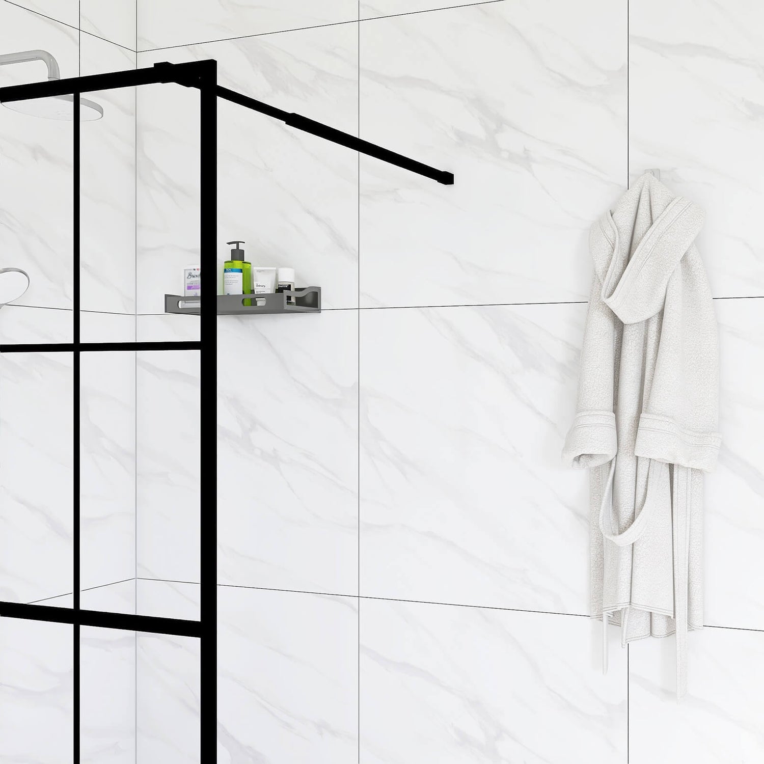 walk in shower glass screen with no threshold for elderly friendly access