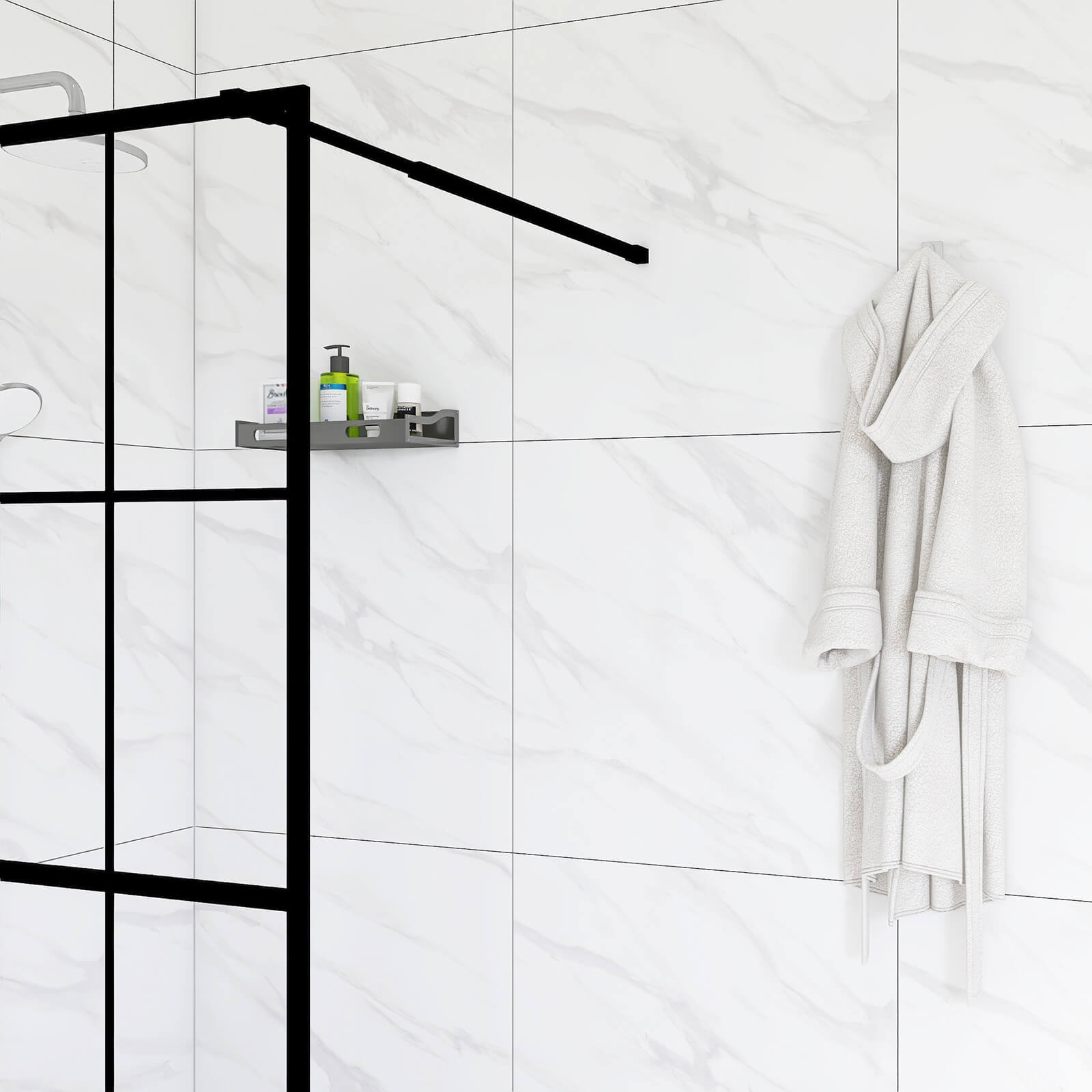 walk in shower glass screen with no threshold for elderly friendly access