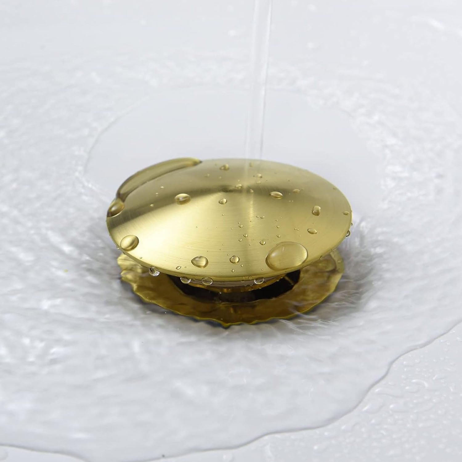 waterproof Brushed Gold Bathroom Sink Pop Up Drain