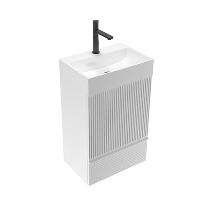 white bathroom vanity cabinet with ceramic basin top view