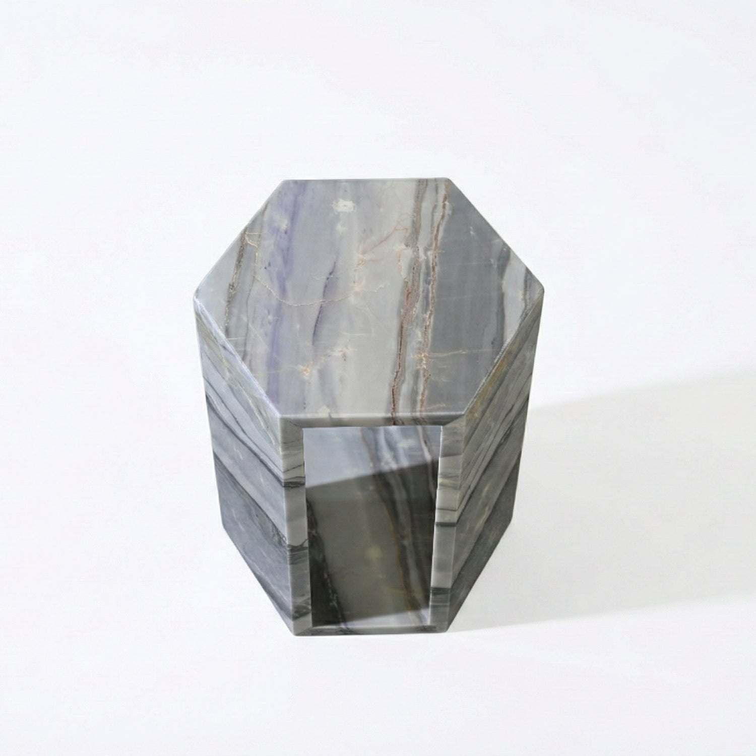 Unique Marble Side Table with Deep Blues, Misty Purples for  Living Room, Bathroom &amp; Outdoor Side