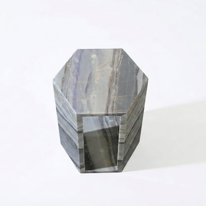 Unique Marble Side Table with Deep Blues, Misty Purples for  Living Room, Bathroom &amp; Outdoor Side