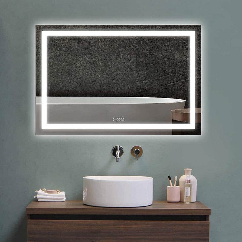 48 in. W x 32 in. H LED Light Bathroom Vanity Mirror Large Rectangular Frameless Anti Fog