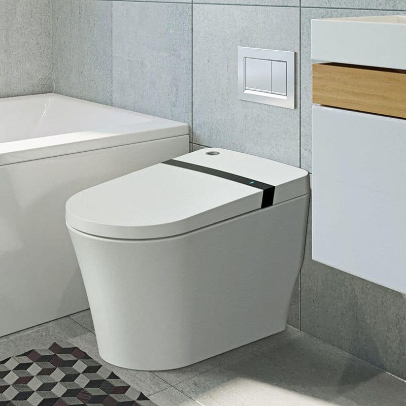 Smart Toilet with Auto-flush, Warm Water, Air Drying Function, Heated Seat, Remote Control