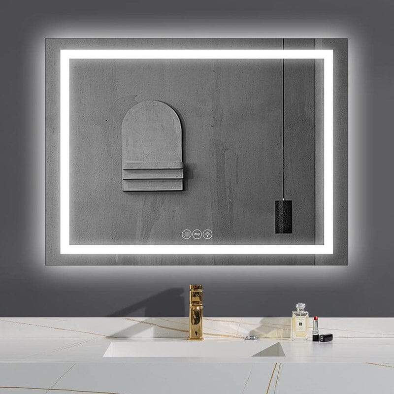 48 in. W x 36 in. H LED Light Bathroom Vanity Mirror Large Rectangular Frameless Anti Fog