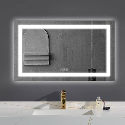 40 in. W x 24 in. H LED Light Bathroom Vanity Mirror Large Rectangular Frameless Anti Fog