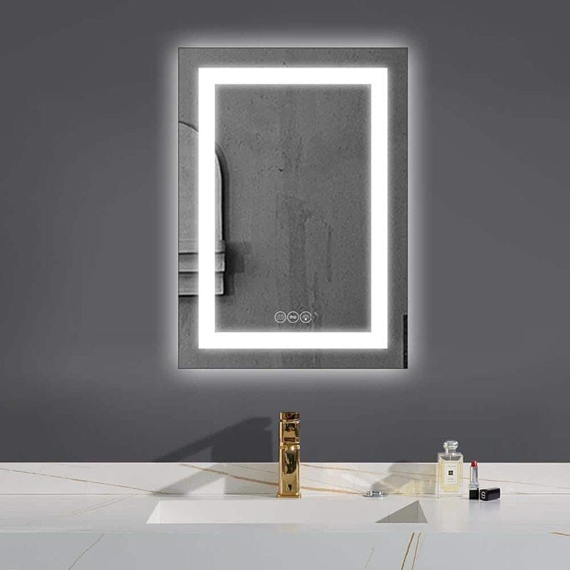 28 in. W x 20 in. H LED Light Bathroom Vanity Mirror Large Rectangular Frameless Anti Fog